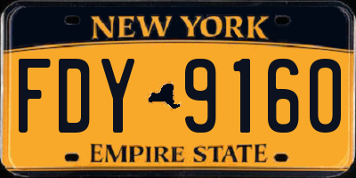 NY license plate FDY9160