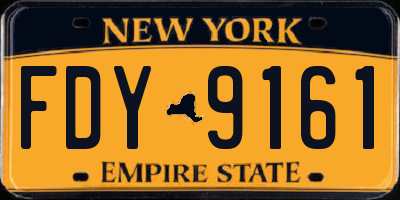 NY license plate FDY9161