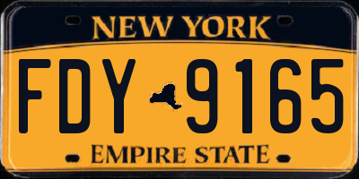 NY license plate FDY9165