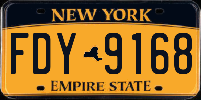 NY license plate FDY9168