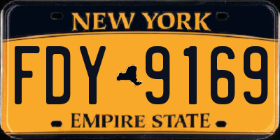 NY license plate FDY9169