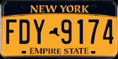 NY license plate FDY9174