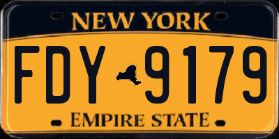 NY license plate FDY9179