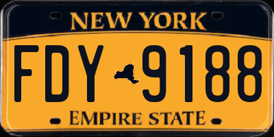 NY license plate FDY9188