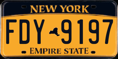 NY license plate FDY9197