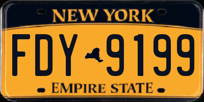 NY license plate FDY9199