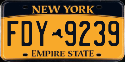 NY license plate FDY9239