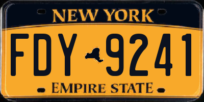 NY license plate FDY9241