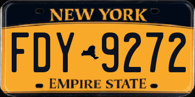 NY license plate FDY9272