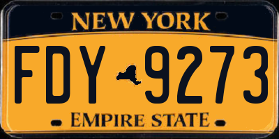NY license plate FDY9273