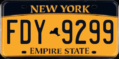 NY license plate FDY9299