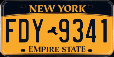NY license plate FDY9341