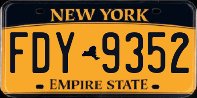 NY license plate FDY9352