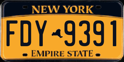 NY license plate FDY9391