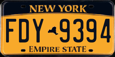 NY license plate FDY9394
