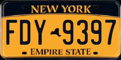 NY license plate FDY9397