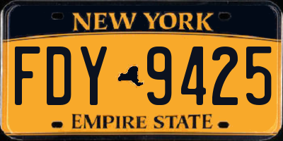 NY license plate FDY9425