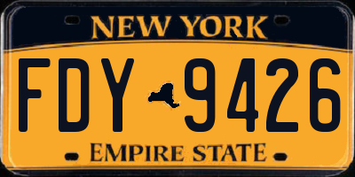 NY license plate FDY9426