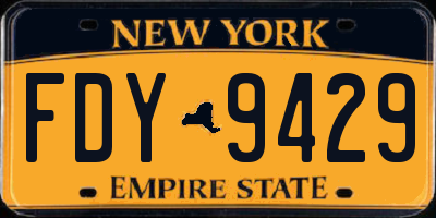NY license plate FDY9429