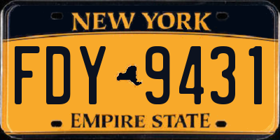 NY license plate FDY9431