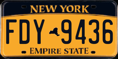 NY license plate FDY9436
