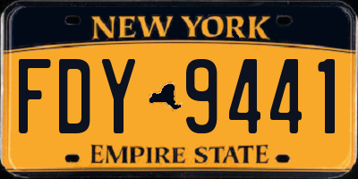 NY license plate FDY9441