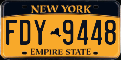 NY license plate FDY9448
