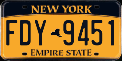 NY license plate FDY9451