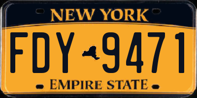 NY license plate FDY9471