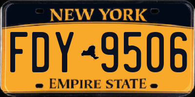 NY license plate FDY9506
