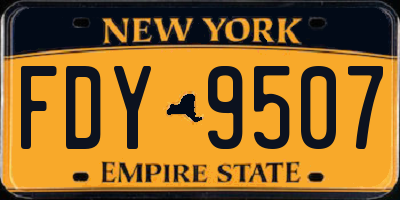 NY license plate FDY9507
