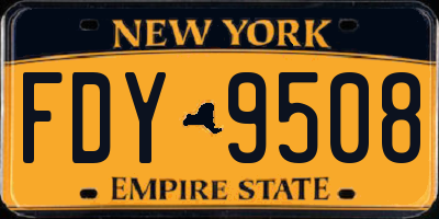 NY license plate FDY9508