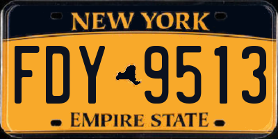 NY license plate FDY9513