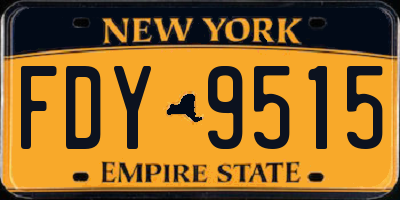 NY license plate FDY9515