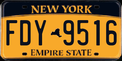 NY license plate FDY9516