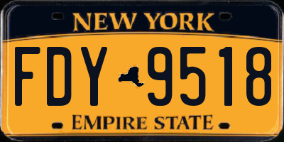 NY license plate FDY9518