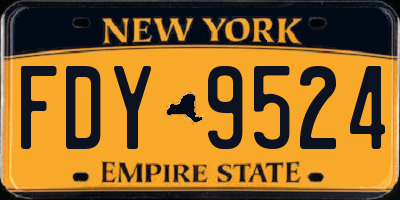 NY license plate FDY9524