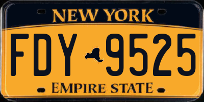 NY license plate FDY9525
