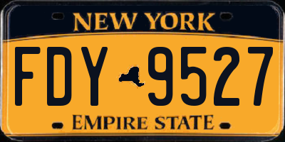 NY license plate FDY9527