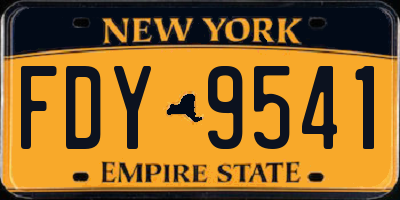 NY license plate FDY9541