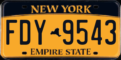 NY license plate FDY9543
