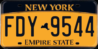 NY license plate FDY9544