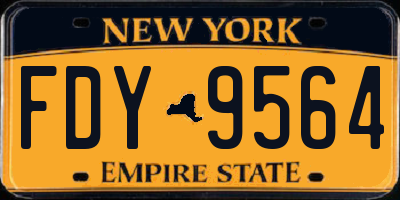NY license plate FDY9564