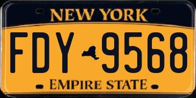 NY license plate FDY9568