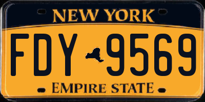 NY license plate FDY9569