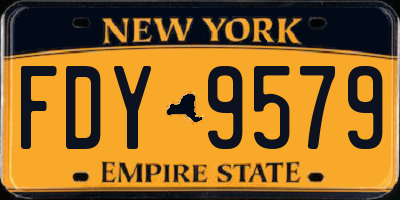 NY license plate FDY9579