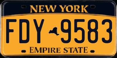 NY license plate FDY9583