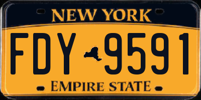 NY license plate FDY9591