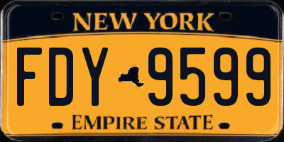 NY license plate FDY9599