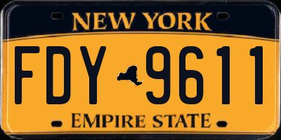 NY license plate FDY9611